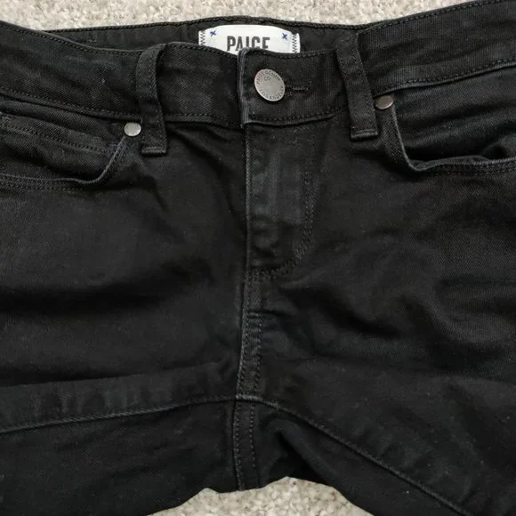 PAIGE Skyline Skinny Jeans in Black Ink Size 23 - Picture 11 of 14